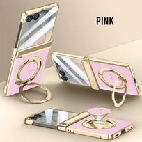 360 Rotating Magnetic Kickstand Leather Case for Samsung Galaxy Flip 8 for Magsafe Shockproof Tempered Film Included Slim Cover Galaxy Z Flip 8 auksas