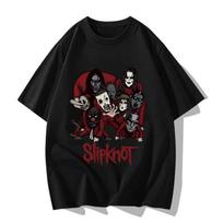 2026 New American Street Heavy Metal Slipknot Graphic Print T-shirt Band Peripheral Pattern Printing Summer Short Sleeve T-Shirt L black