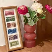 Kūdikio augimo nuotraukų albumo rėmelis Mini nuotraukų rėmelis, 6 nuotraukų vitrina Retro minimalizmas Namų dekoras A2 beige