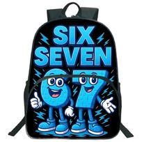 Steal A Brainrot 67 Six Seven Children Backpack Lightweight Students Travel Daypack Boys Girls Funny Number Design School Bags blue
