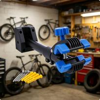 Wall-Mounted Bike Repair Stand Adjustable Rack Stable for Garage blue