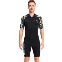 Mens 1.5mm Neoprene Short Sleeve Pants Wetsuit Snorkeling Surfing Swimming UV Protection Medium