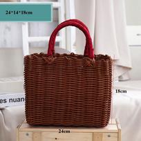 Rattan Woven Handmade Wicker Shopping Basket Multicolors PE Home Vegetable Fruit Packing 24*14*18cm/23*12*18cm