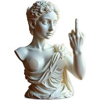Venus with Attitude Statue – Unapologetic Middle Finger Resin Figurine, Bold Modern Art Decor for Home Office