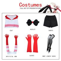 Anime Hazbin Hotel Angel Dust Cosplay Kostiumas Kojinės Kostiumas Keturrankis Demonas Uniforma Helovino Šventės Apranga 3XL raudona