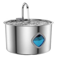 Katės fontanas vandeniui 3.2L/108oz Valantis vandens fontanas Nerūdijančio plieno gėrimo fontanas su tyliu vandens siurbliu Sveikas gyvenimo vanduo namų vidaus katėms A gray