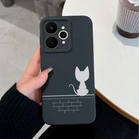 For Realme 15 C33 C35 C25Y Note 70 70T 15T 15X C21Y C71 C73 Soft Silicone Phone Cover Cartoon Kitten Pattern Anti Fall Protective Case For Realme Capa Realme 15 gray