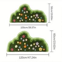 Fresh Floral Bedside Rug For Bedroom, Home Warmth Faux Cashmere Mat, Living Room Sofa Coffee Table Blanket, Home Decor 50x100cm 20x40inch black