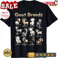 2025/Education<wbr/>al Goat Shirt Goat Breeds Farm Animals of the World Gift Unisex T- Unisex T-Shirt S black