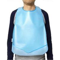 Silicone Adult Bibs with Crumb Catcher, Waterproof Bibs for Adult, Extra Long Elderly Men Women Blue Bib for Eating Washable Wipeable Easy Clean (2pcs blue