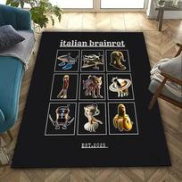 Juokingas virtualus itališkas smegenų puvinys spausdintas kilimas, didelis grindų kilimėlis miegamajam ir žaidimų kambariui, modernus kilimas madingam namų dekorui, dovana 40x60cm black