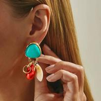 IngeSight.Z 5 Styles Retro Hollowout Round Drop Earrings Women Boho Acrylic Bead Tassel Pendant Earring Trendy Jewelry Accessory brown