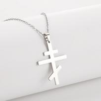 Dawapara Rytų stačiatikių kryžius Vintažinis karoliai Nerūdijančio plieno Bažnyčios simbolis Kryžiaus pakabukas Religiniai papuošalai Amuletas Dovanos white
