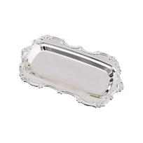 European Style Vintage Embossed Tray Embossed Design Gold/Silver Retro Serving Platter Stainless Steel Save Space Desserts Plate