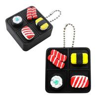 Cartoon 3D Printed Clicker Toys Sushi Stress Relief Toys New Keyboard Fidget Keychain  Gifts Style C blue