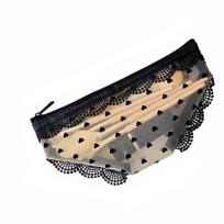 Mesh Briefs Shape Cosmetic Bag Korean Style with Zipper Makeup Storage Pouch Decorative Jewelry Organizer Mesh Toiletry Bag