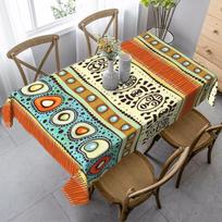 African Ethnic Style Print Rectangle Tablecloth for Table Decor Aztec Tribal Abstract Kitchen Dining Table Cloth Party Decor 90x140cm