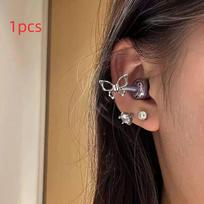 1Pcs Sparkly  Butterfly Earbud Accessory With Shiny Zircon Design For Daily Wear Parties Dating Gifts For Women Teen