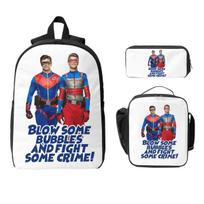 Henry Danger Romantizmas Unisex Fuseli Kuprinė Berniukams Mergaitėms Mokyklinė Kuprinė Peties Krepšiai 3 vnt Izoliuotas Pietų Krepšys Pieštukinė One Size blue