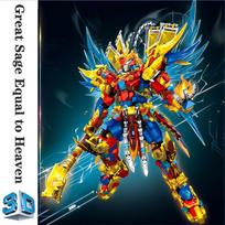 Sun Wukong assembled building blocks deformation robot armored King Kong boy toy Demon Bull King vs. Monkie Kid battles Model