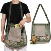 Camping Fruit and Vegetable Picking Foraging Bag Mesh Shoulder Bag Storage Bag Mushroom Hunting Bag 1Pcs žalia