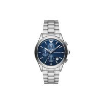 Emporio Armani kvarcinis laikrodis Nerūdijančio plieno apyrankė 42 mm Mėlynas ciferblatas 50 m atsparumas vandeniui Vyriški laikrodžiai AR11528 Regular Box gray