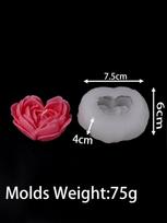 3D meilės formos gėlių žvakės silikoninė forma „pasidaryk pats“ širdies rožės aromatinės žvakės muilo formelės gipso dervos šokolado kepimo gamyba namų dekoras gray