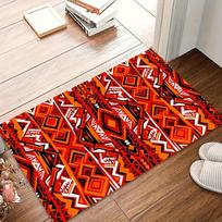 Boho Geometric Doormat Retro Persian Tribal Style Non-Slip Washable Carpet Rug Perfect for Entryway Bedroom Playroom Front Porch 40x60CM black