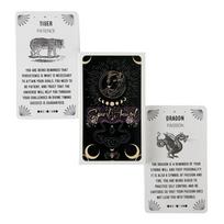 10.3*6cm Spirit Animal Oracle Cards - 54 Cards with Meanings On Them for Beginners Oracle Great Gift for Friend or Family10.3*6 black