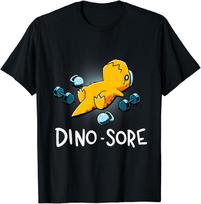 Funny Dino Sore Dinosaur Workout Gym Fitness Lifting T-Shirt Unisex Style Shirts for Women Men Clothing Casual Hip Hop Shirt 5XL įvairiaspalvis