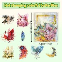 30 PET Stickers Sheets: Retro Artistic Style for Journals - DIY Collage & Gold Foil Decor