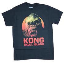 King Kong Mens T-Shirt - Skull Island Sunset Colored Scream L gray