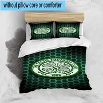 3pcs Celtic Football Club Crest Printed Bedding Set Duvet Cover Closure Includes 1 Duvet Cover & 2 Pillowcases Bedding Sets Home Decor Gifts 135cm*200cm