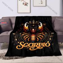 Zodiako ženklas Skorpionas Raštuotas pledas, Pledas vaikams ir suaugusiems visiems sezonams, Pledas namų sofos, lovos dekoravimui, Dovana 100X130CM black