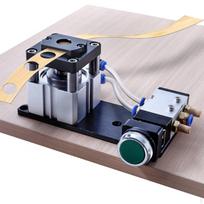 Edge Banding Punch Machine 3 in 1 Air Powered Circular Hole Punching for 8MM black