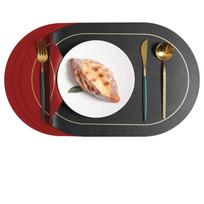 Double-Sided Placemats Nordic Style Kitchen Dining Decor Waterproof Stain-Resistant Place Mats Tableware Pad Black Red