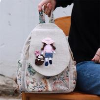 National Style Embroidery Linen Backpack for Women High Quality Fashion Female Daypack 30cm x 20cm x 10cm