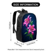 1pc Spring Lily Flowers Backpack, Cool and Trendy Design, Ideal for Students and Young Adults, for Teenager
