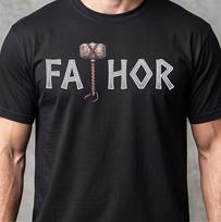 Fathor Viking Hammer Norse Dad Shirt Comfort Colors Tee Mythic Father Gift XL black