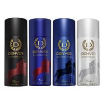 Denver Goal, Champ, Victor 150 ML Each & Volt -165 ML Deodorant For Men, Pack of 4 blue