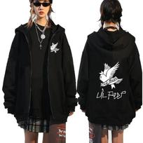Lil Peep Cry Baby Balandžio Grafikos Užtraukiamas Džemperis Laisvas Juodas Su Gobtuvu Streetwear 3XL white