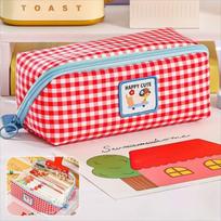 Korean Style Prism Pencil Case Large Capacity Dopamine Pencil Pouch Grid Stationery Bag  Student