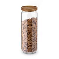 Stiklinis indas sausiems produktams Tadar Acacia su akacijos medienos dangteliu, 1250 ml