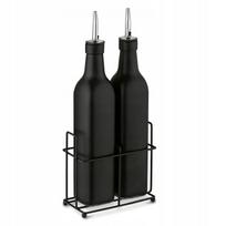 Tadar acto ir aliejaus butelių rinkinys su metaliniu stovu, 2 × 500 ml
