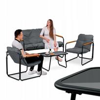 Lauko baldų komplektas Tadar Terrazzo 4 žmonėms su sofa, 2 foteliais ir stalu