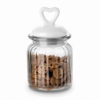 Dekoratyvinis stiklinis indelis Tadar Heart su keraminiu dangteliu, 290 ml