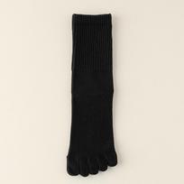 Five-finger Socks for Women, Breathable, Thin Cotton, Sweat-absorbing, Deodorizing and Antibacterial Mid-calf Running and Sports Split-finger Socks 1 pair black