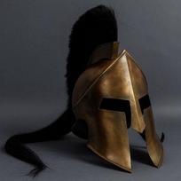 Handcrafted Spartan Warrior Helmet King Leonidas 300 Cosplay Armor Greek Corinthian LARP Best Gift for Him Halloween brown