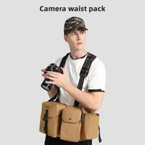 Cwatcun D104 Camera Harness Chest Pack Camera Vest Camera Bag Camera Waist Pack Waterproof for DSLR Camera Body Lens chaki