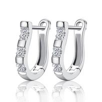 Trendy Style Fashionable White Cubic Zirconia For Women Accessorise Hoop Earrings Color Color Ol Jewelry Earrings (Ea102544 )Fashion Earrings